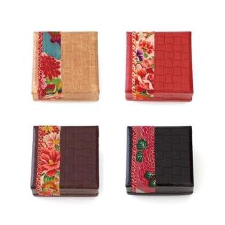 柿渋塗 四つ目箱 小箱サイズ4色布付セット【TN90】