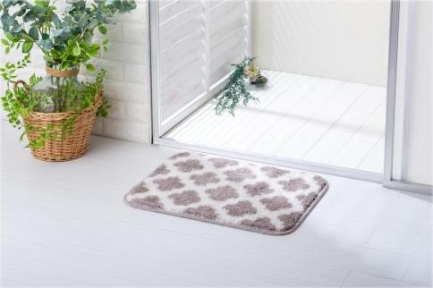 コスモトロンで作った人気のモロッカン柄吸水速乾バスマット縦45cm×横60cm ベージュ