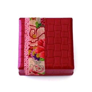 柿渋塗 四つ目箱 針箱サイズ 赤布付【TN86】