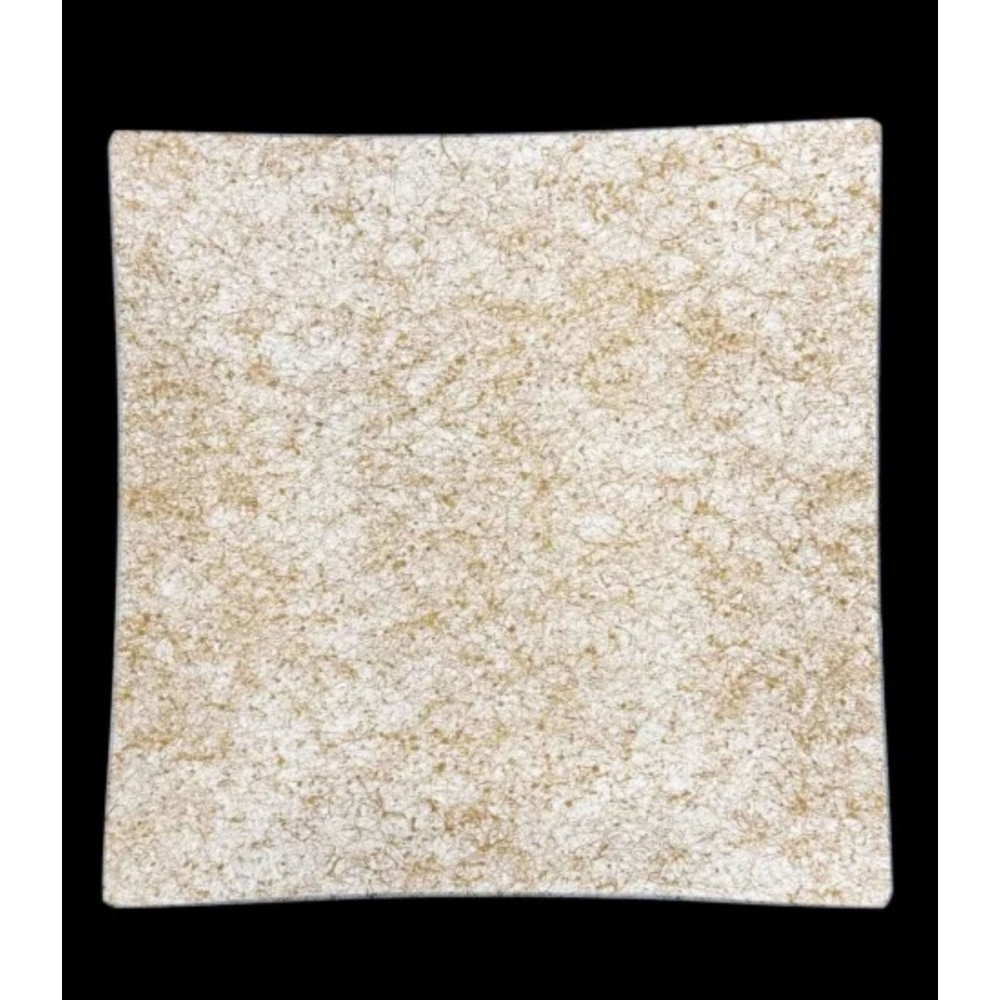 波スクエアプレート L 乱糸（マット仕上げ）純白［NF81］