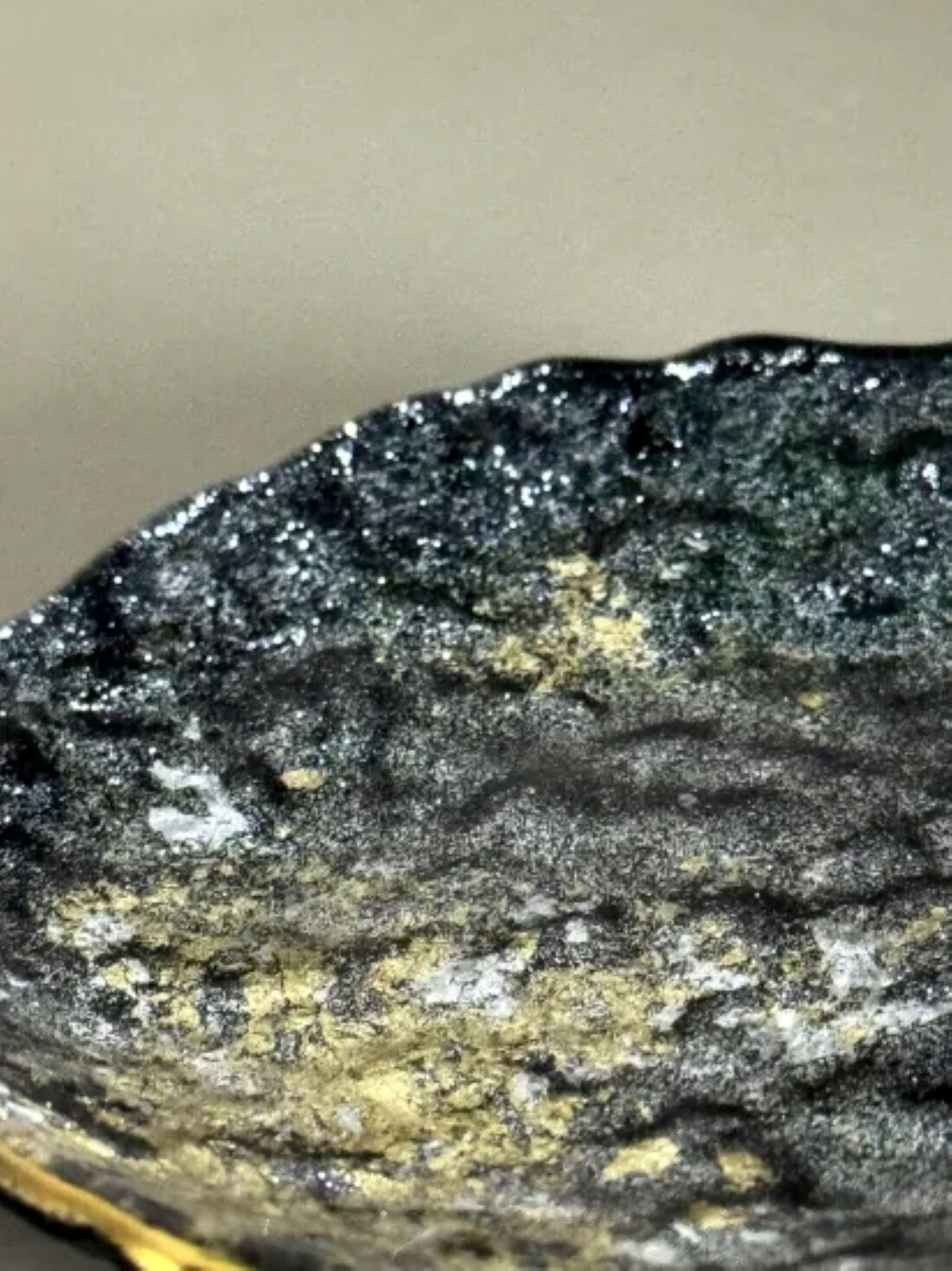 豆皿 口金ロック ラメブラック ［NF167］