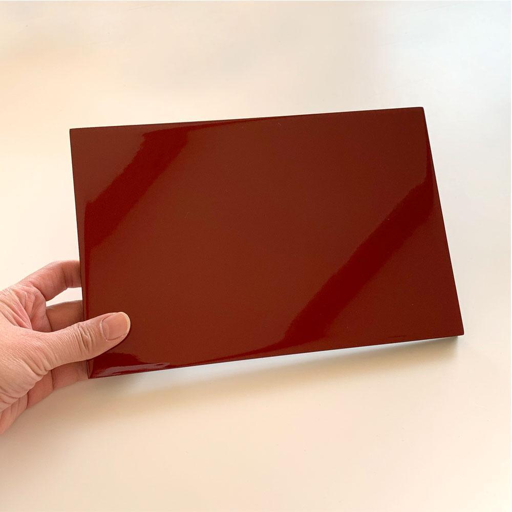 木製 長角板 花台 敷板 黒/朱 8号(24cm) 床の間 和室 玄関【YG352】