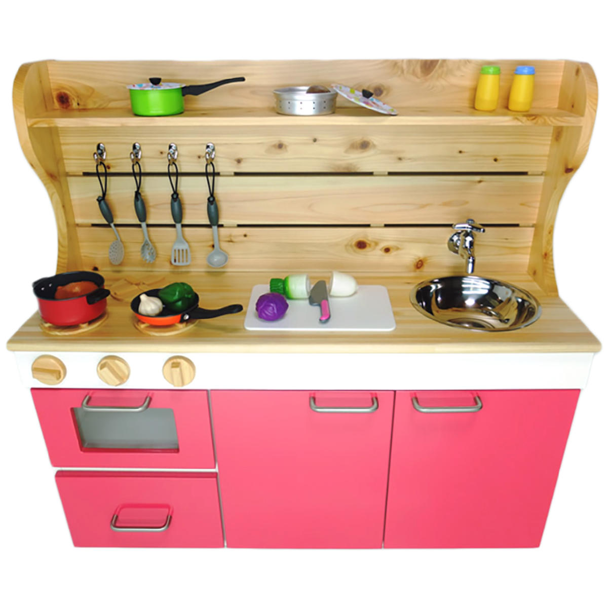 N6005_ままごとキッチンｗ870 ピンク