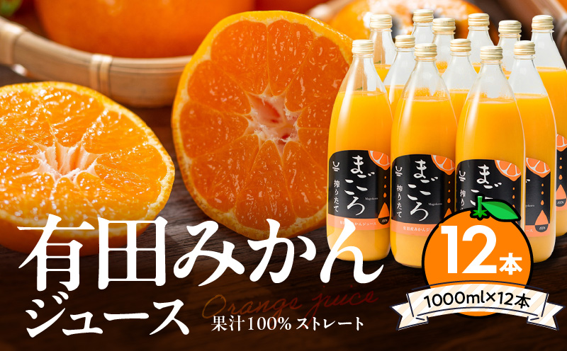 ZE6184_【まごころ】有田みかんジュース100％ 1000ml×12本