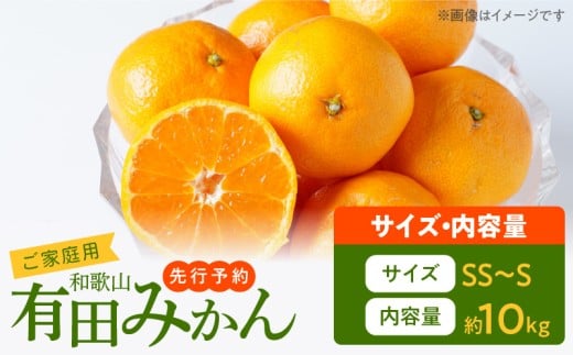 AT6324_ご家庭用　旨味凝縮 有田みかん 約10kg (SS、Sサイズ)【湯浅町】