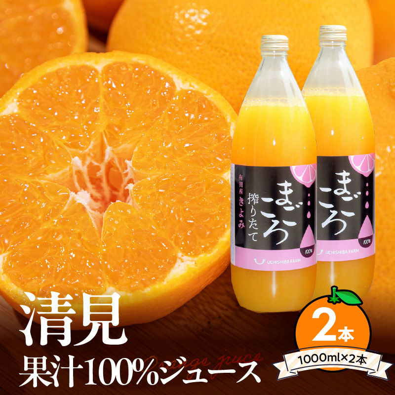 ZE6406n_【まごころ搾りたて】清見 100%ジュース 1000ml 2本