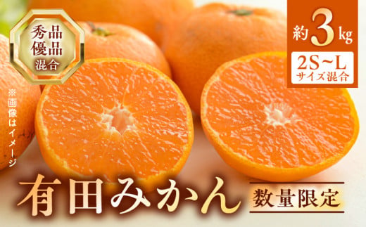 BF6031n_数量限定 期間限定 有田みかん 約 3kg 2S～Lサイズ サイズ混合 30個 前後 秀品 優品 紀州 有田 みかん 温州みかん フルーツ 果実 甘み 酸味 絶妙 バランス 果物 柑橘 国産 食品 食べ物 マルシ農園 お取り寄せ 和歌山県 湯浅町 送料無料