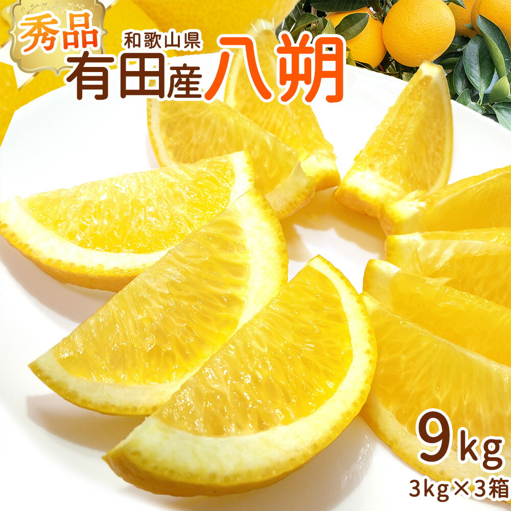 DI6050_秀品 和歌山県有田産 八朔 3kg×3箱 計9kg