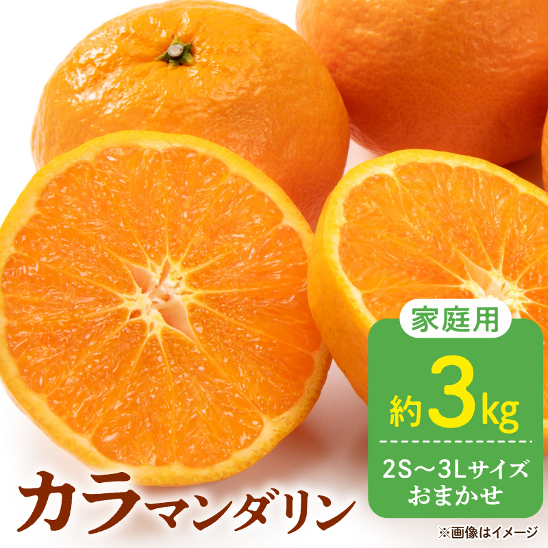 DZ6222_訳あり 家庭用 カラマンダリン なつみ 和歌山 有田  2S～3Lサイズ混合 3kg