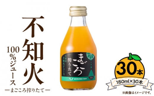 【まごころ搾りたて】不知火 100%ジュース 180ml × 30本_ZE6460