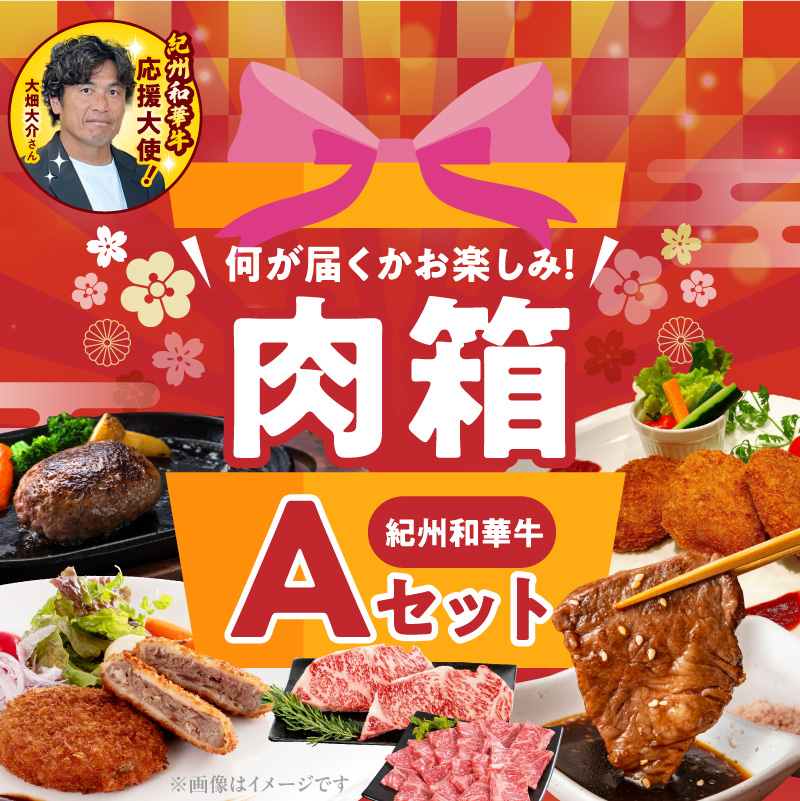 BN6134_お楽しみ肉箱 Aセット お試し ドキドキ 黒毛和牛 ハンバーグ メンチカツ ステーキ ロース ヒレ 焼肉 すき焼き しゃぶしゃぶ 盛り合わせ コロッケ ローストビーフ 食品 和歌山県 湯浅町 送料無料