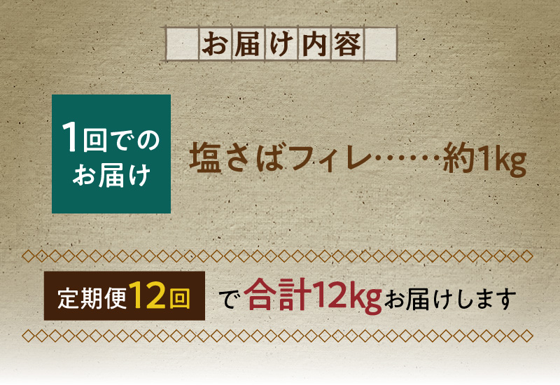 G60-T86_【訳あり 家庭用】 塩さば フィレ 1kg 全12回定期便