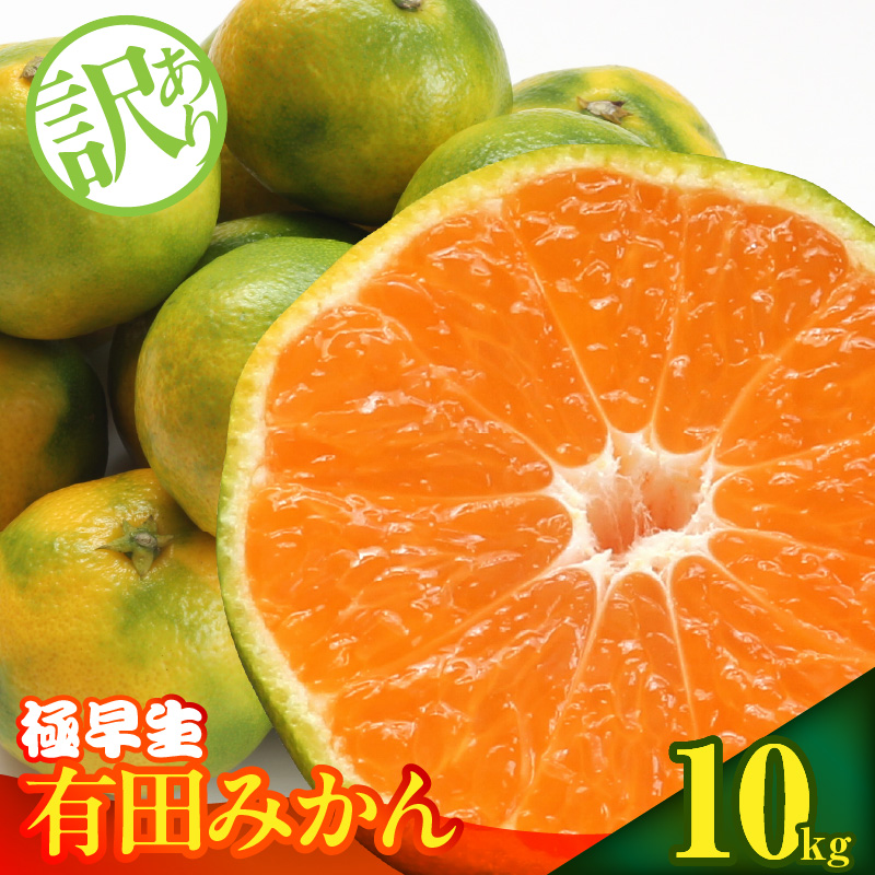 MK1082_【2026年先行予約】訳あり みかん 極早生 箱込 10kg ( 内容量 9.2kg ) サイズミックス 有田みかん 和歌山県産