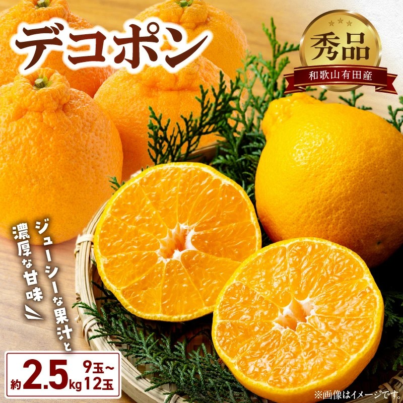 BD7008_和歌山有田産 デコポン秀品のみ！ 2.5kg（9～12玉）