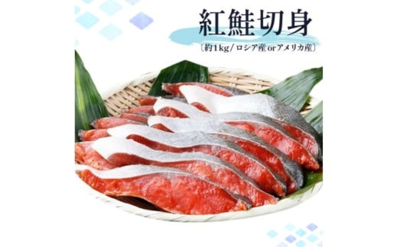 G7319_迷ったらコレ！！魚鶴商店の天然紅サケ 1kg & 塩さば 6枚セット