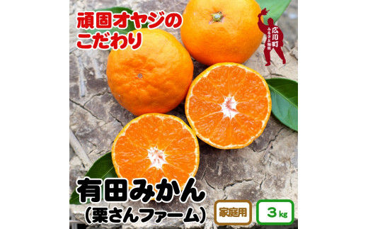 ▼有田みかん 3kg 家庭用 頑固オヤジのこだわりみかん ※11月中旬～2025年1月上旬頃に順次発送予定 【krf004-c-3A】