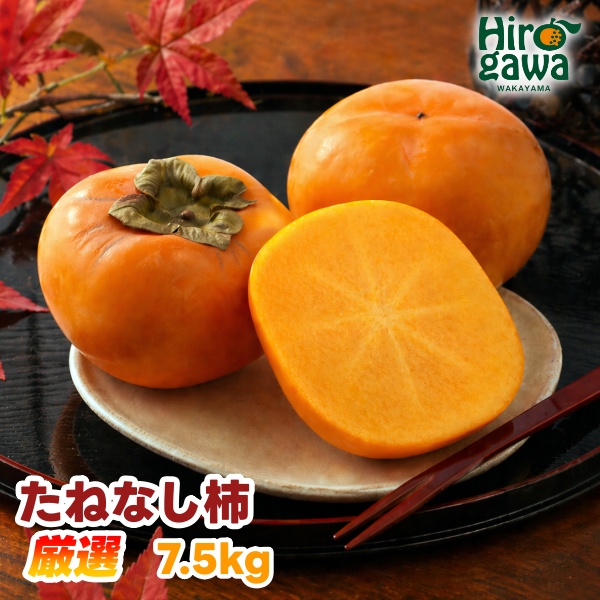 【ふるさと納税】 たねなし柿 7.5kg 厳選 / 柿 刀根早生 平核無柿 富有柿 ※2026年9月下旬から11月上旬に順次発送 ※北海道・沖縄・離島への配送不可  【ikd504-p-7d5】