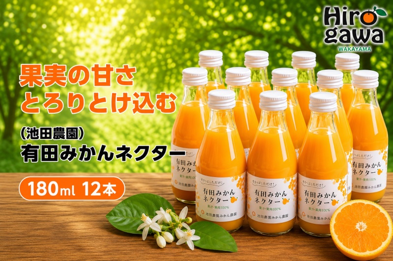 みかん ネクター 100％ ジュース / 温州みかん 有田みかん 果汁 無添加 柑橘 和歌山 15000円 180ml ※北海道・沖縄・離島への配送不可 //drink 【ikd100-to180-12A】