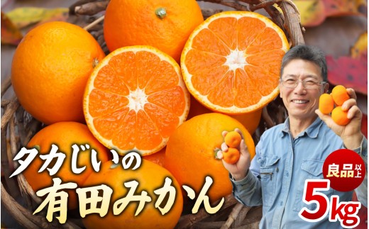 タカじいの 有田 みかん 5kg （良品 サイズおまかせ2S〜2L） / 温州みかん 有田みかん 甘い 家庭用 和歌山 柑橘 ※11月順次発送【krs004-c-5-11C】