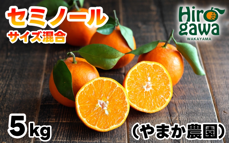 セミノール 5kg サイズ混合 M～2L / 秀品 優品 甘い 和歌山 有田 柑橘 ※4月下旬〜5月上旬に順次発送【ymk016-r-5】