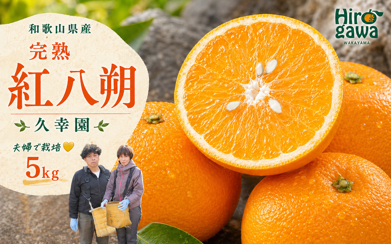 完熟 紅八朔 5kg 久幸園 / はっさく 甘い 和歌山 柑橘 ※3月中旬～6月上旬頃に順次発送予定 【hsk022-beni-5】