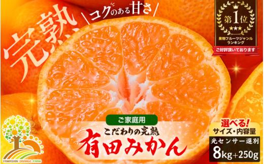 有田 みかん 訳あり 8kg 光センサー 選別 / 温州みかん 有田みかん 甘い 家庭用 和歌山 柑橘 ※1月順次発送 ※北海道・沖縄・離島への配送不可 【nuk004-c-8-janF】