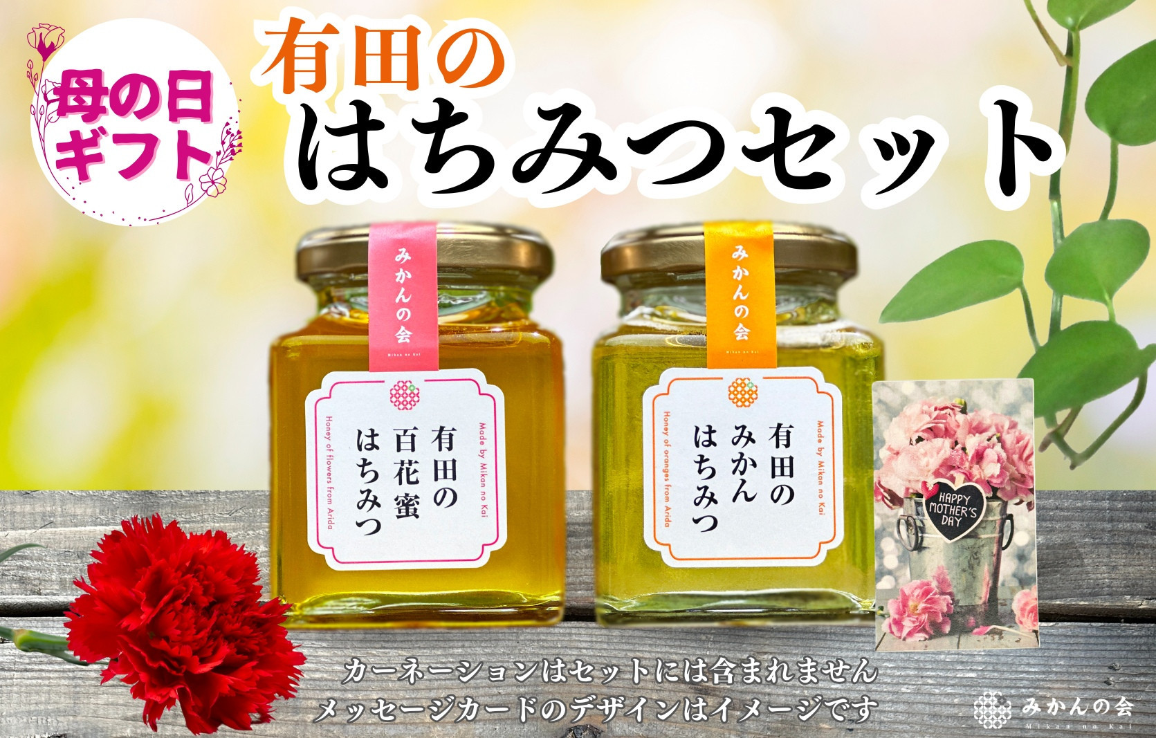【母の日ギフト】有田のはちみつセット（みかん蜂蜜210g 百花蜂蜜210g 各1本）和歌山県産 産地直送【みかんの会】