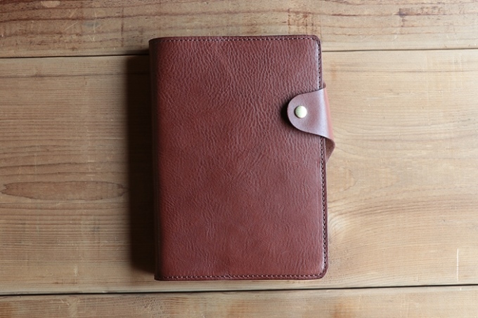 レザー手帳カバー（cousin A5）【ブラウン】 イタリアンレザーカバー