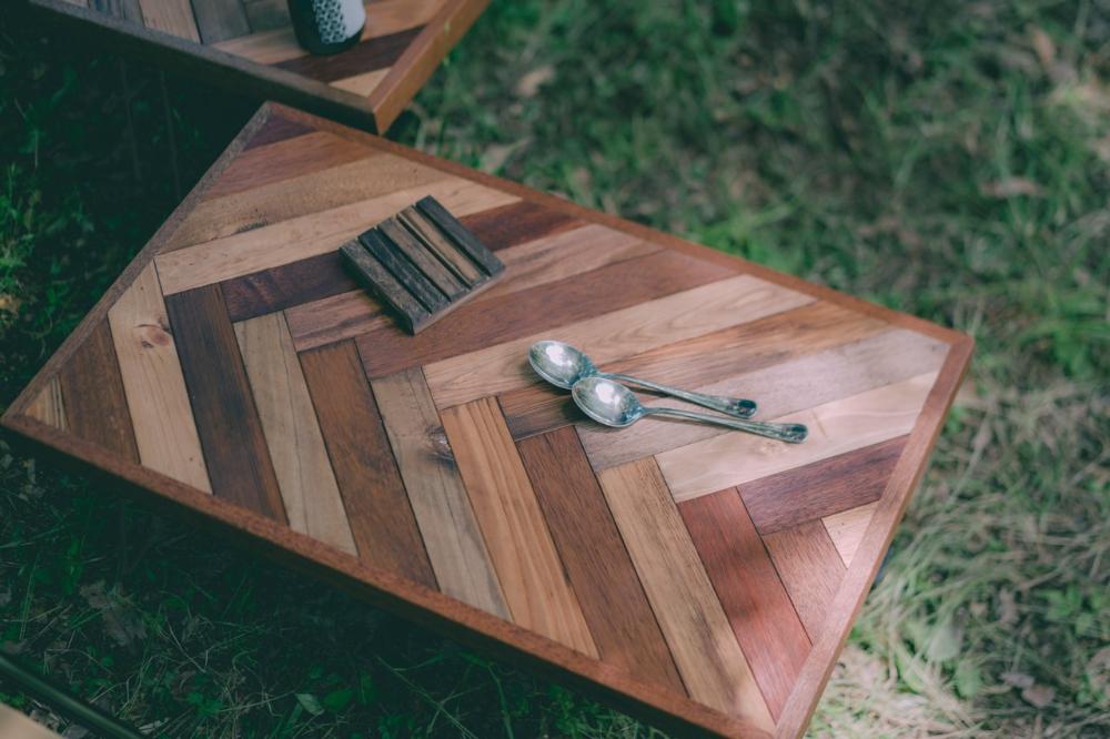 アウトドア用【ヘリンボーン天板】キャンプテーブル（SIL CAMP）