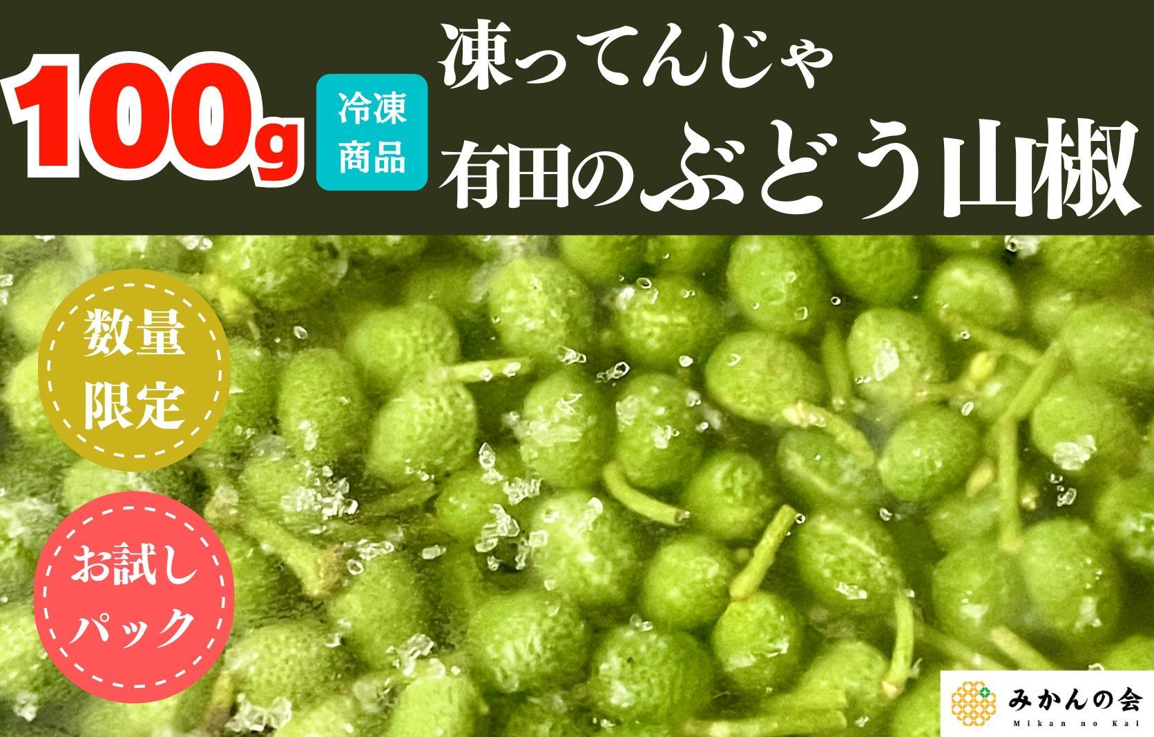 【6月下旬出荷予定】冷凍山椒 凍ってんじゃ ぶどう山椒 100g 和歌山県産 【みかんの会】
