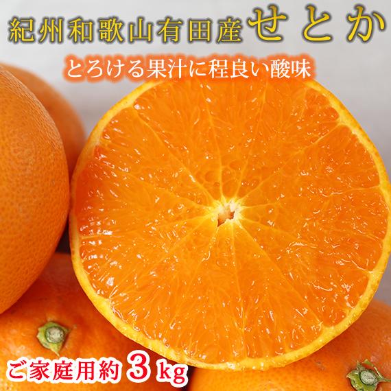 紀州有田産せとか約3kg［ご家庭用］　とろける食感！ジューシー柑橘［2027年2月下旬以降発送］［先行予約］［UT133w］
