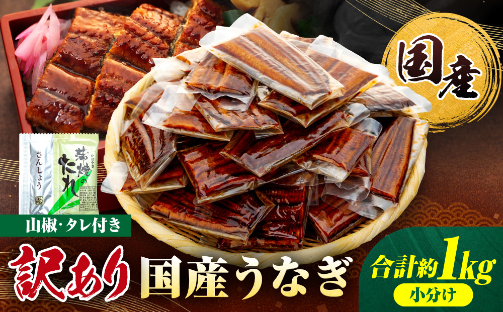 年内発送 訳あり 国産 うなぎ 1食 パック 合計1kg 山椒 付き タレ 30個 付 数量限定【申込は2025年12月24日まで】
