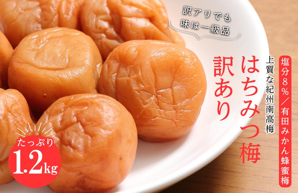 訳あり有田みかん蜂蜜梅干（紀州南高梅）1.2kg（600g×2）
