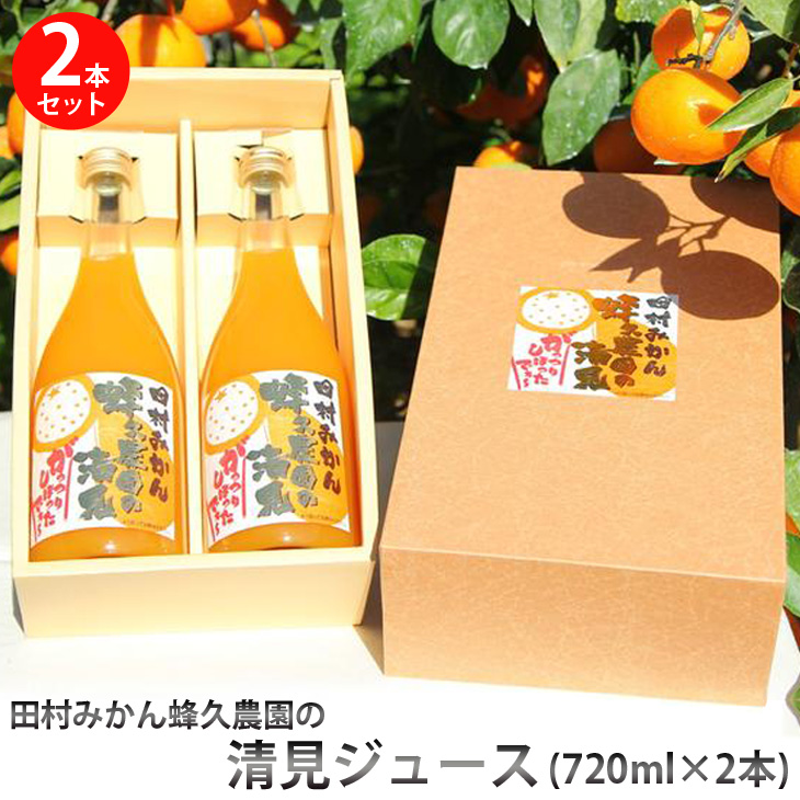 田村みかん蜂久農園の清見がっつりしぼったでぇ　清見ジュース(720ml×2本)　※2024年4月以降に順次発送予定