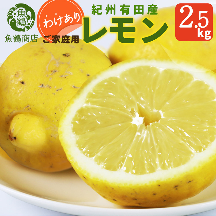 【ご家庭用訳あり】紀州有田産レモン　2.5kg
※着日指定不可
※2025年3月上旬～3月下旬頃に順次発送予定