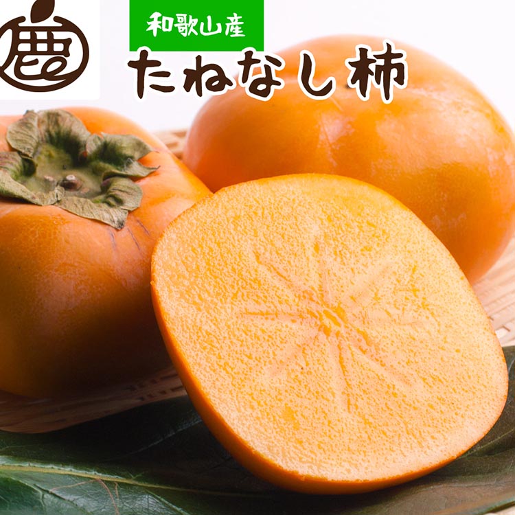 ＜10月より発送＞厳選たねなし柿5kg【刀根早生・平核無柿（ひらたねなしかき）】｜カキ・種無柿・種無し柿・種なし柿・無核柿