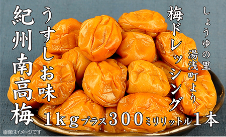 紀州南高梅うすしお味梅干し1kg梅ドレッシング1本　美浜町※離島への配送不可