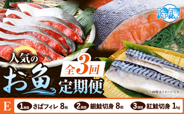 【定期便 全3回】 E サバフィレ 8枚 銀鮭切身 8枚 紅鮭切身 1kg 株式会社魚鶴商店《お申し込み月の翌月より出荷開始》 和歌山県 日高町 鮭 さけ 紅さけ 切り身 さば 塩さば 焼き魚 焼くだけ 簡単 魚 さかな