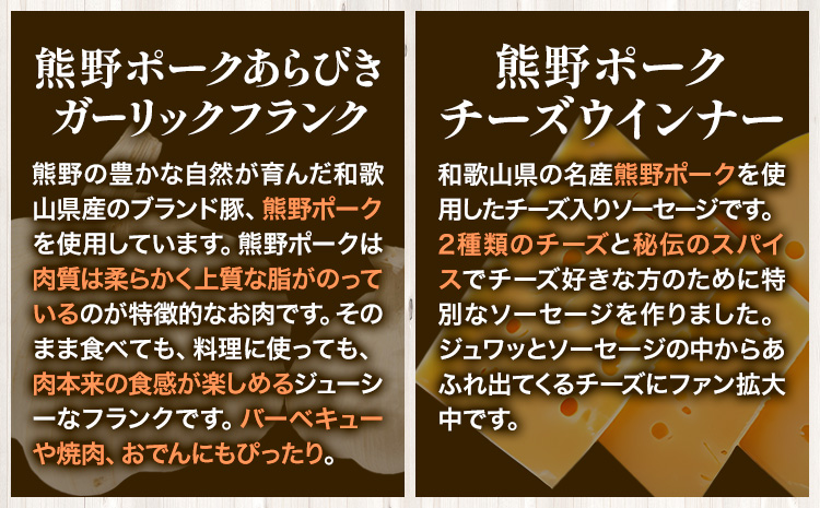 紀州ソーセージ 晩酌のおともセット 神戸屋《90日以内に出荷予定(土日祝除く)》和歌山県 日高町 熊野ポーク 豚 ソーセージ ウインナー フランク 焼き豚 送料無料(f-1)
