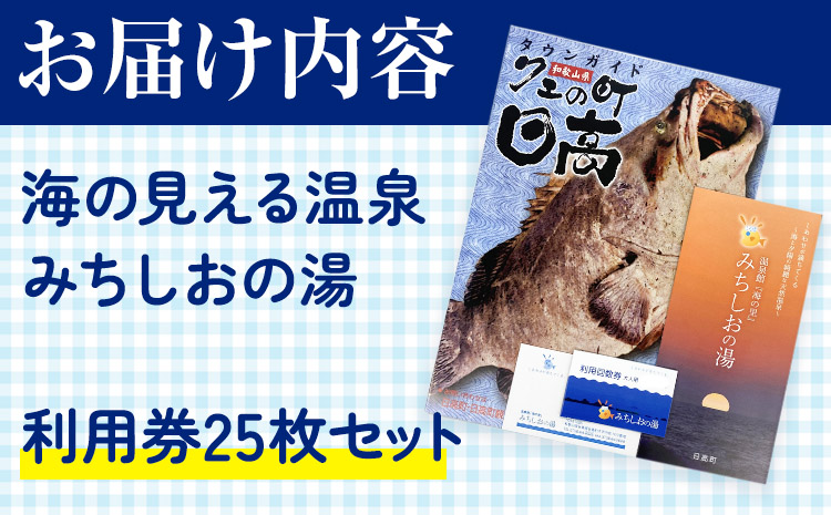 【温泉館「海の里」みちしおの湯】利用券　25枚組 《30日以内に出荷予定(土日祝除く)》和歌山県  日高町 日高町役場 温泉 チケット 