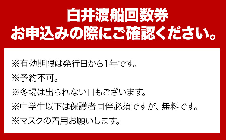 紀伊水道 白井渡船回数券  11枚《90日以内に出荷予定(土日祝除く)》和歌山県  日高町 紀伊水道 釣り 沖 グレ 船 渡船 回数券