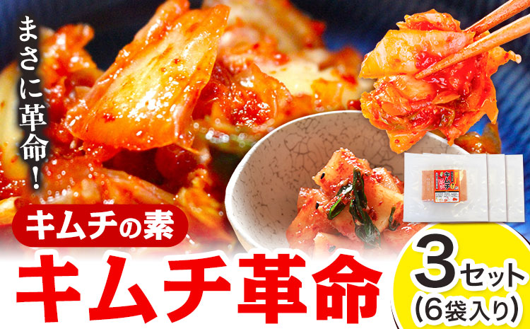 キムチ革命 キムチの素 3セット 6袋入り 樽の味 《30日以内に出荷予定(土日祝除く)》 和歌山県 日高町 キムチ 素 キムチの素 漬物 唐辛子 簡単 手作り 無添加