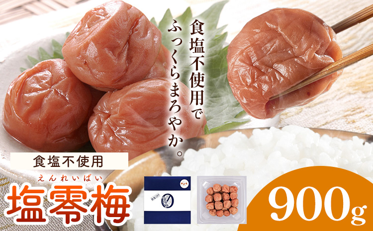 塩零梅 梅干し 紀州南高梅 食塩不使用 有限会社プラム 900g 《30日以内に出荷予定(土日祝除く)》和歌山県 日高町 送料無料 梅 うめ ウメ 南高梅 紀州