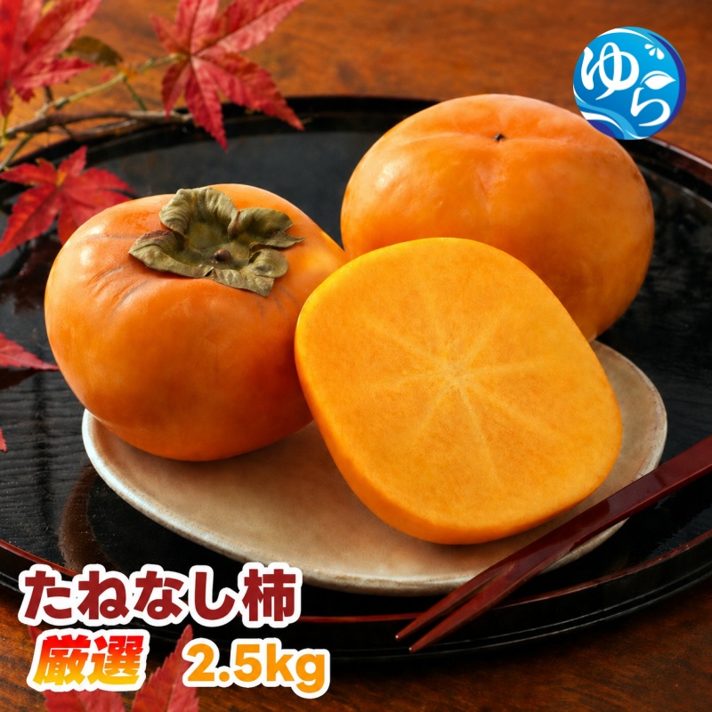 【ふるさと納税】 たねなし柿 2.5kg 厳選 / 柿 刀根早生 平核無柿 富有柿 ※2026年9月下旬から11月上旬に順次発送 ※北海道・沖縄・離島への配送不可  【ikd504-p-2d5】