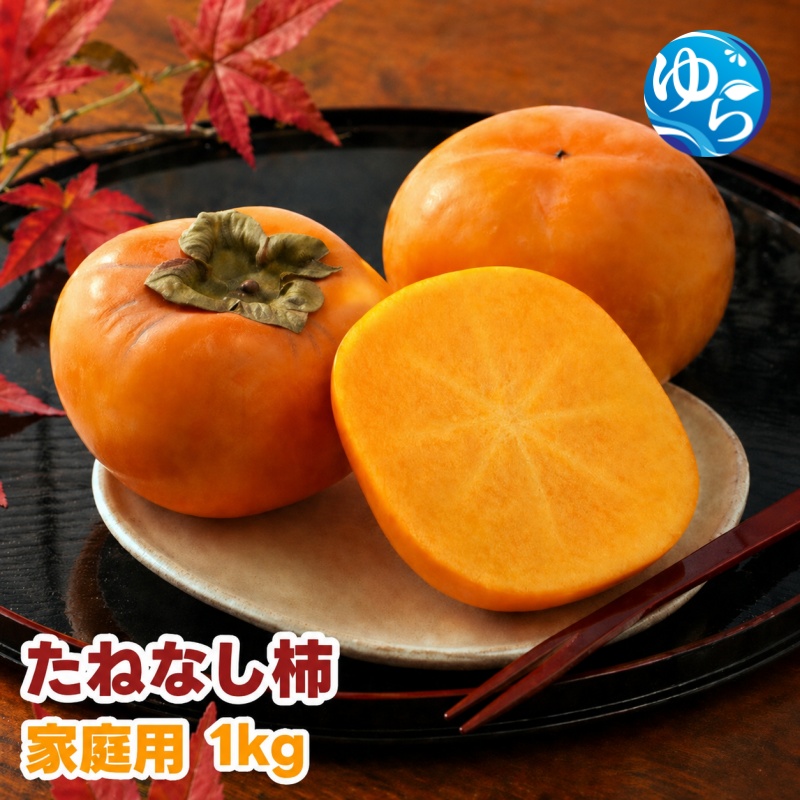 【ふるさと納税】 たねなし柿 1kg 家庭用 / 柿 刀根早生 平核無柿 富有柿 ※2026年9月下旬から11月上旬に順次発送 ※北海道・沖縄・離島への配送不可  【ikd504-c-1】