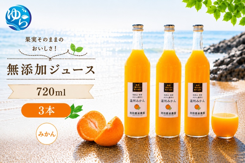 有田 みかん 100% ジュース / 温州みかん 有田みかん ストレート 果汁 無添加 柑橘 和歌山 11000円 720ml ※北海道・沖縄・離島への配送不可 //drink [ikd100-mik720-3]