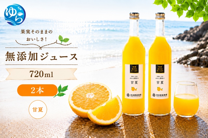 甘夏 100% ジュース / 甘夏 ストレート 果汁 無添加 柑橘 和歌山 7000円 720ml ※北海道・沖縄・離島への配送不可 //drink [ikd100-ama720-2]