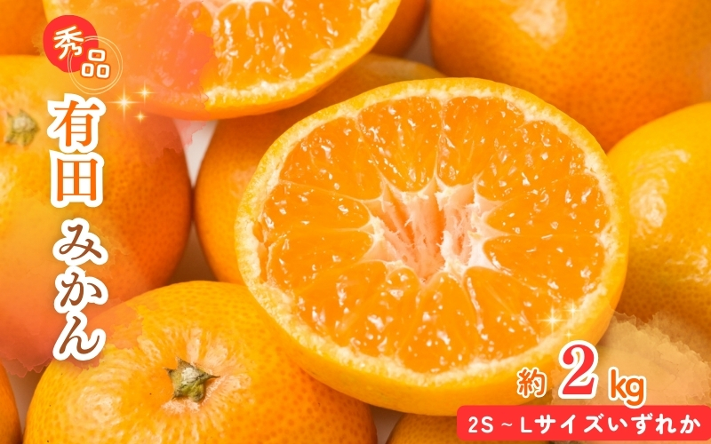 【先行予約】秀品 有田みかん 2kg 2S～Lサイズのいずれか ※2025年12月上旬頃〜2025年12月下旬頃に順次発送予定 / みかん ミカン 蜜柑 温州みかん 柑橘 フルーツ 果物 くだもの 和歌山【uot835A】