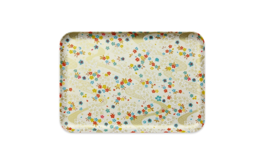 タツクラフト 友禅和紙トレー M 33cm 2枚セット 桜扇 金流水 【Tk312】【ttcf922-yum-10】