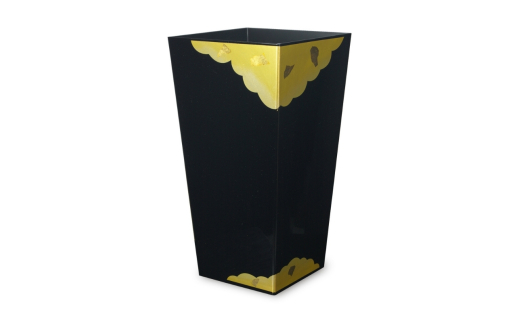 蒔絵調 ダストボックス L角 9.5L 金雲ブラック タツクラフト 【Tk151】【ttcf922-maki-kbl-9d5】